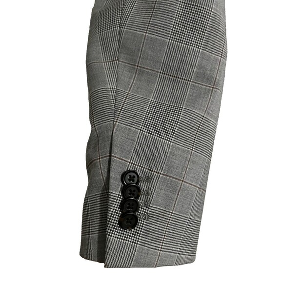 Size-Large Banana Republic Italian Fabric Blazer 44R Gray Windowpane Mens Coat - Picture 11 of 12